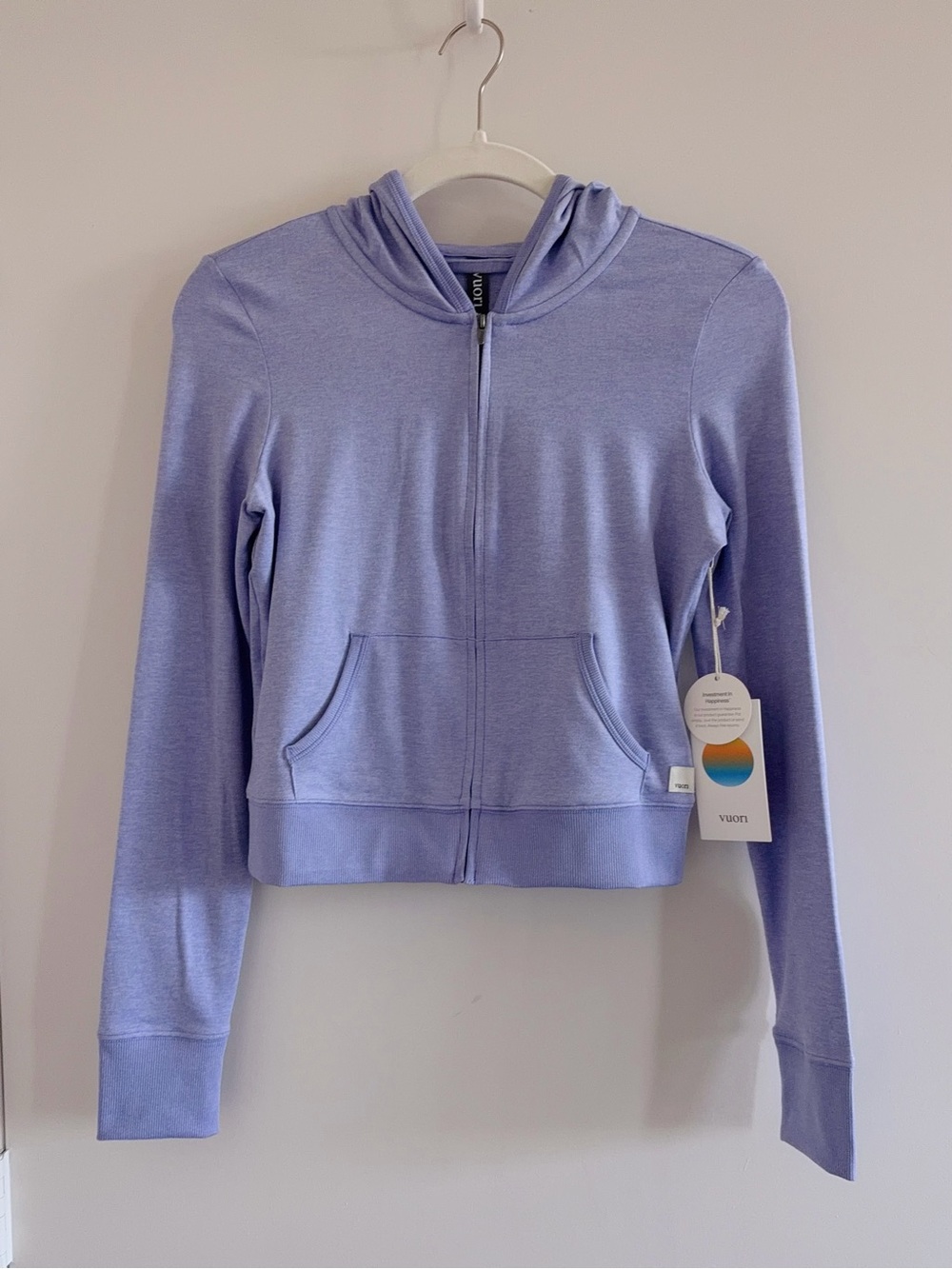 Vuori Women's Halo Mini Full-Zip Hoodie Hyacinth Heather XS
